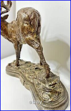 LAST GLANCE Whitetail Deer BUCK Statue Dick Idol Big Sky Carvers 2001 EUC