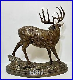 LAST GLANCE Whitetail Deer BUCK Statue Dick Idol Big Sky Carvers 2001 EUC