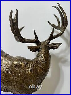 LAST GLANCE Whitetail Deer BUCK Statue Dick Idol Big Sky Carvers 2001 EUC