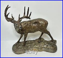 LAST GLANCE Whitetail Deer BUCK Statue Dick Idol Big Sky Carvers 2001 EUC