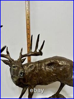 LAST GLANCE Whitetail Deer BUCK Statue Dick Idol Big Sky Carvers 2001 EUC