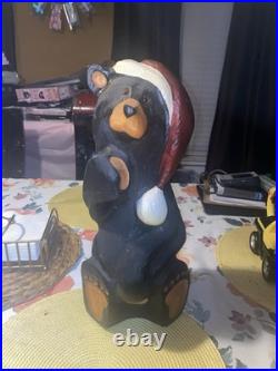 Large 17 Big Sky Carvers Kris Santa Bear Wood Carving by Jeff Fleming