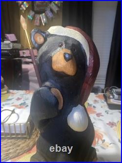 Large 17 Big Sky Carvers Kris Santa Bear Wood Carving by Jeff Fleming