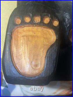 Large 17 Big Sky Carvers Kris Santa Bear Wood Carving by Jeff Fleming