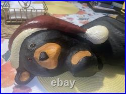 Large 17 Big Sky Carvers Kris Santa Bear Wood Carving by Jeff Fleming