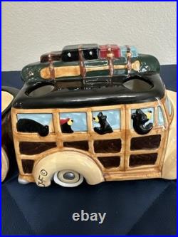 Large Detailed WOODY BEARS COOKIE JAR Big Sky Carver Retired 2012