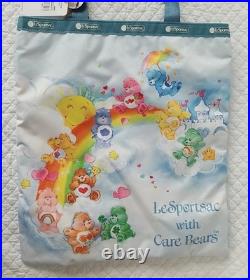 Lesportsac × Care Bears Large Emerald Tote Rainbow Sky NWT 80s Cartoons Toys