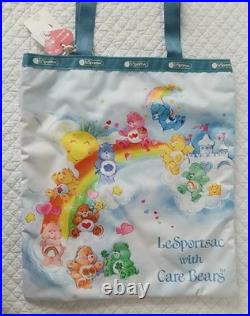 Lesportsac × Care Bears Large Emerald Tote Rainbow Sky NWT 80s Cartoons Toys