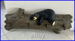 Lg Big Sky Carvers Jasper Bear Coat Rack Jeff Fleming Bearfoots Wall Hanger 26