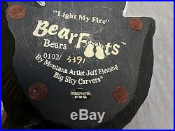 Light My Fire Bearfoots by Montana Artist Jeff Fleming Numbered Big Sky Carvers