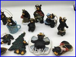 Lot of 16 Jeff Fleming Big Sky Carvers Bearfoots Black Bear Ornaments