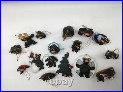 Lot of 16 Jeff Fleming Big Sky Carvers Bearfoots Black Bear Ornaments