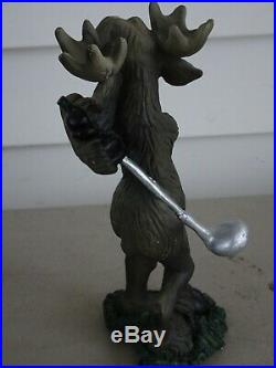 Lot of 4 Bearfoots Big Sky Carvers Mooses Figurines, Golf, Frog, Bird, 2002