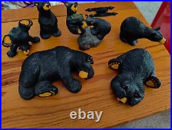 Lot of 6 Big Sky Carvers Bearfoots Bears Figurine VAN WINKLE By Jeff Fleming