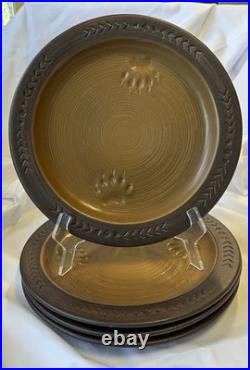 MASKWA RIDGE Bear Set of 4 Dinner Plates 12 Big Sky Carvers