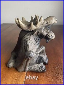 MOUNTAIN Bear Foots Gray Black 6 Humor Long Face Wild Moose Figurine Pair