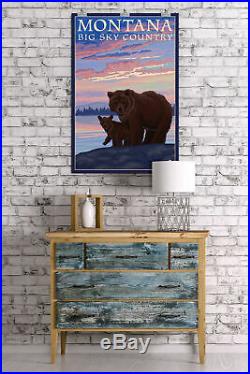 MT Big Sky Country Bear & Cub LP Artwork (24x36 Giclee Print)
