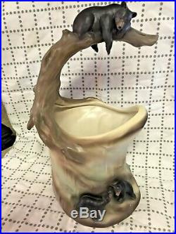 Marc Pierce Big Sky Carvers BEAR By The Stream Ceramic Sculpture Planter Vase