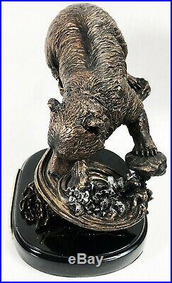 Marc Pierce Big Sky Carvers Streamside Mischief Wildlife Bronze Bear Sculpture
