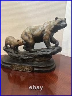 Marc Pierce Sculpture Mountain Matriarch Bear With Cub Big Sky Carvers