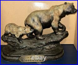 Marc Pierce Sculpture Mountain Matriarch Bear With Cub Big Sky Carvers