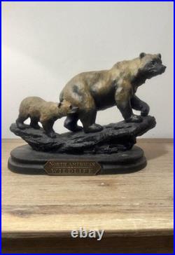 Marc Pierce Sculpture Mountain Matriarch Bear With Cub Big Sky Carvers