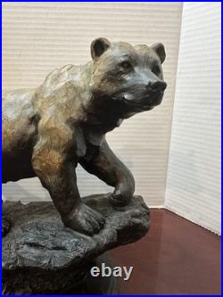 Marc Pierce Sculpture Mountain Matriarch Bear With Cub Big Sky Carvers