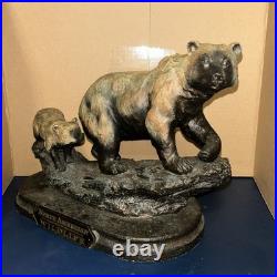 Marc Pierce Sculpture Mountain Matriarch Bear With Cub Big Sky Carvers