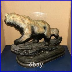 Marc Pierce Sculpture Mountain Matriarch Bear With Cub Big Sky Carvers