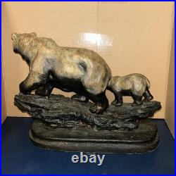 Marc Pierce Sculpture Mountain Matriarch Bear With Cub Big Sky Carvers