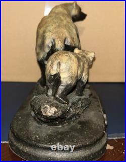 Marc Pierce Sculpture Mountain Matriarch Bear With Cub Big Sky Carvers
