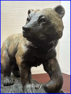 Marc Pierce Sculpture Mountain Matriarch Bear With Cub Big Sky Carvers