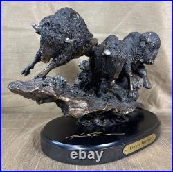 Marc Pierce Sig Collection Prairie Thunder Buffalos Sculpture Big Sky Carvers