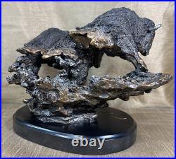 Marc Pierce Sig Collection Prairie Thunder Buffalos Sculpture Big Sky Carvers
