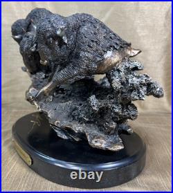 Marc Pierce Sig Collection Prairie Thunder Buffalos Sculpture Big Sky Carvers