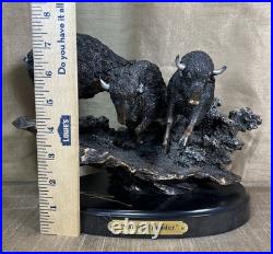 Marc Pierce Sig Collection Prairie Thunder Buffalos Sculpture Big Sky Carvers