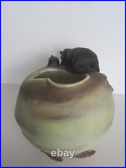 Marc Pierce The Fishing Hole Big Sky Carvers Earthenware Bear Sculpture Vase