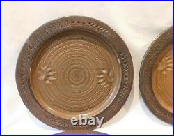 Maskwa Ridge SET OF 4 Snack Plates 9" each Stoneware Big Sky Carvers New in Box 
