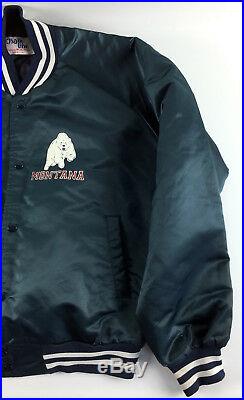 Montana Big Sky Country Chalk Line Satin Jacket Blue Bear Vintage Size XL