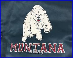 Montana Big Sky Country Chalk Line Satin Jacket Blue Bear Vintage Size XL