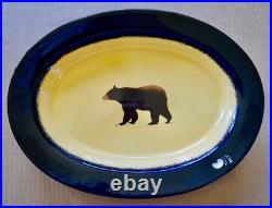 NEW BIG SKY CARVERS BLACK BEAR CASSEROLE DISH PLATTER 15.5 BRUSHWERKS Stunning