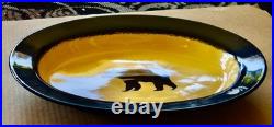 NEW BIG SKY CARVERS BLACK BEAR CASSEROLE DISH PLATTER 15.5 BRUSHWERKS Stunning