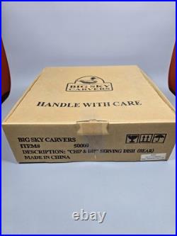 NEW IN BOX Chip & Dip 2-piece Serving Dish Big Sky Carvers Bears Porcelain