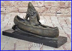 New Big Sky Carvers Bronze Sculpture Original Milo Canoe Trip Bear Bears Cub