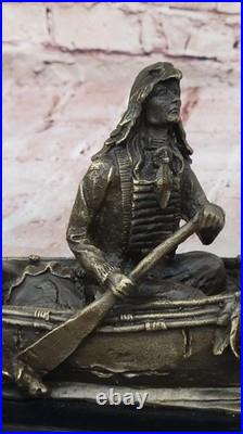 New Big Sky Carvers Bronze Sculpture Original Milo Canoe Trip Bear Bears Gift