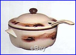 New Rare Big Sky Carvers High Country Harmony Stoneware Soup Tureen And Ladle