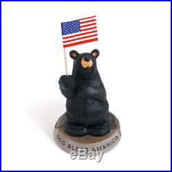 Nib Bearfoots Bear Big Sky Carvers Jeff Fleming Figurine God Bless America