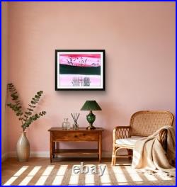 Original Acrylic Adirondack Chairs Sunset Landscape Pink Sky 14x11 Original Acrylic Adirondack Chairs Sunset Landscape Pink Sky 14x11