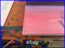 Original Acrylic Adirondack Chairs Sunset Landscape Pink Sky 14x11