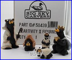 Original Box Big Sky Carvers BEARTIVITY II by Jeff Fleming Nativity Scene Used
